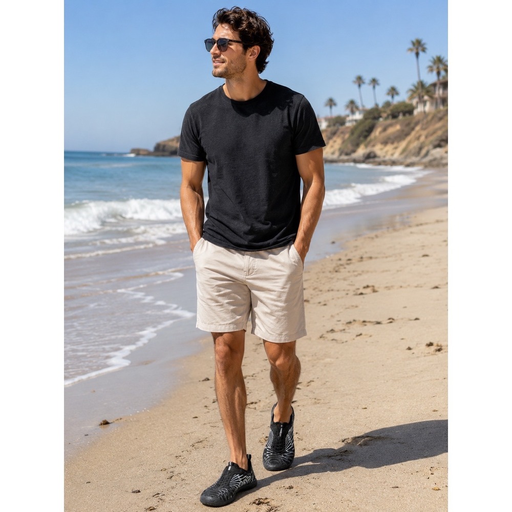 Mens‎ Barefoot Water Shoes Black Silver Mesh Quick Dry Minimalist Trail Sneakers